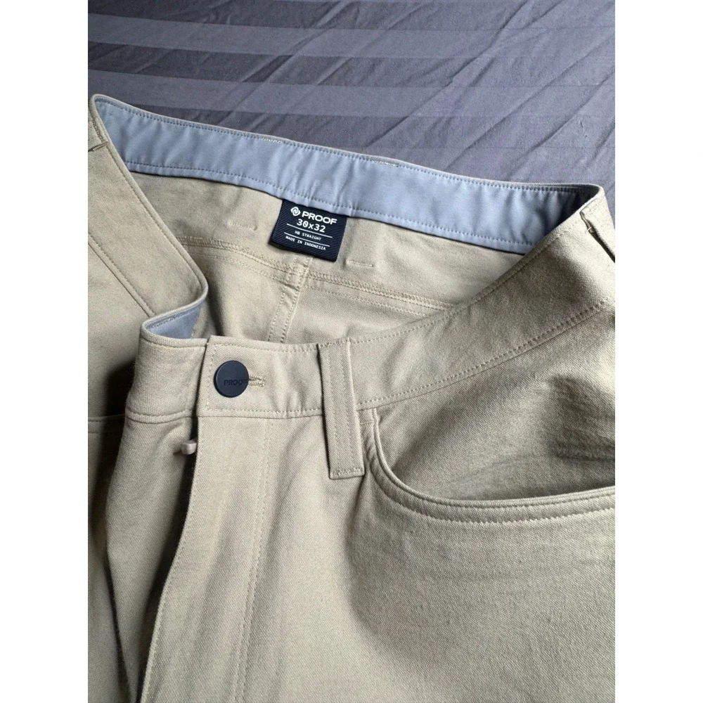 Proof Rover Straight Leg Pants Khaki Tan Stretch Canvas Mens 30x32
